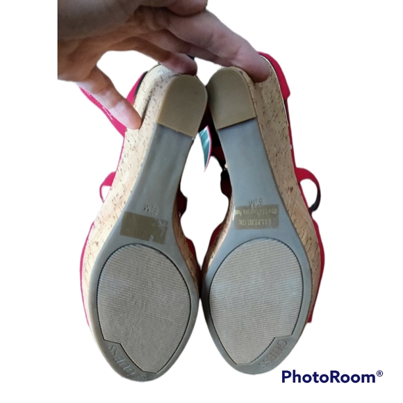 Red wedge sandals - Picture 6 of 7